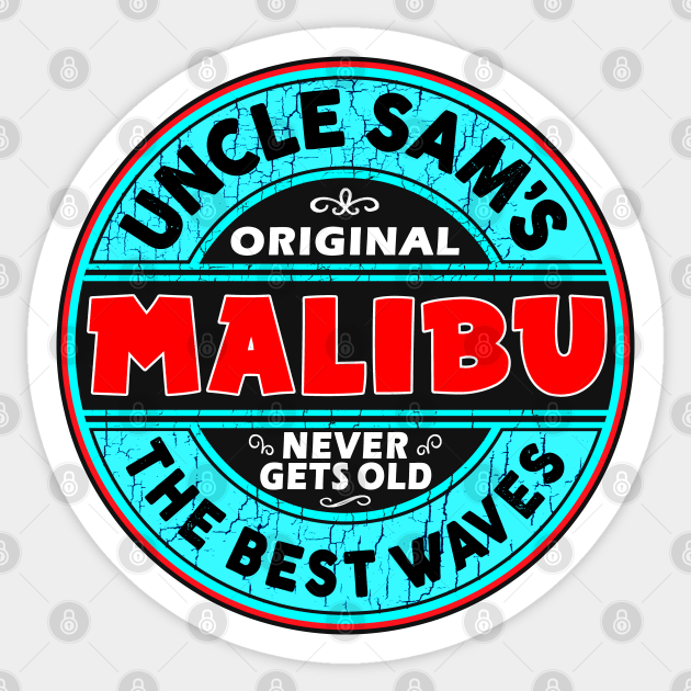 Surfing Malibu California Sticker by heybert00